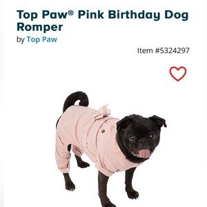 Top Paw pink dog romper